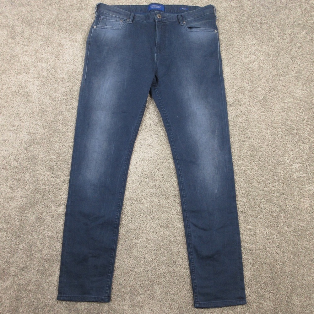 Scotch & Soda Jeans Mens 33x32 Blue Skim Stretch Faded Slim Skinny Denim Pants